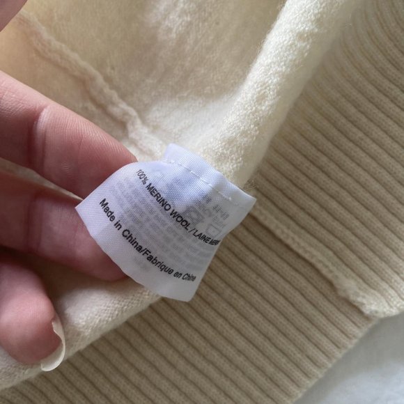 Tory Burch Simone merino wool cream button down cardigan - Picture 4 of 5